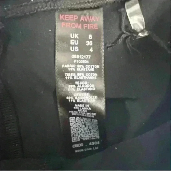 ASOS 4505 Black Icon Leggings Size 4 Activewear Elastic Waistband cotton touch - Picture 6 of 9